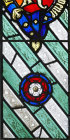Tudor rose, stained glass by Thomas Willement, photo Historic Royal Palaces
