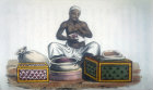 Dealer in perfumery, nineteenth century Hindustani engraving, Hindustan, India