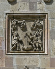Armenian church and monastery of St Stephanos, built fourteenth century,  reputedly founded by apostle Bartholomew, AD62, relief carving, stoning of Stephen, Iran