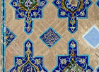 Iran, Tabriz, detail of tilework inside the Blue Mosque (also Masjid-e Kabud or Goy Masjid). Named for the unusual blue of its tilework, it was built in 1465 by Jahan Shah, ruler of the Kara Koyunlu Turkic tribal confederation who made Tabriz his capital. On his death in 1467, Shah Jahan