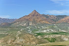 Conical mountain between Zanjan and Takht-e Soleyman, Zanjan province, Iran