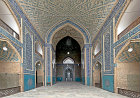 Friday Mosque (Masjed-e Jameh), built in the fifteenth century for Sayyed Roknaddin, south iwan vault leading to main prayer hall, Yazd, Iran