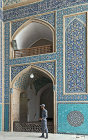 Friday Mosque, (Masjed-e Jameh), built in fifteenth century for Sayyed Roknaddin, beneath arch into main prayer hall, Yazd, Iran