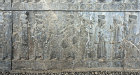 Relief of Persian and Mede dignitaries in procession, east staircase of Apadana palace (audience palace), Persepolis, begun by Darius the Great in 515 BC, Iran