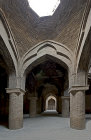 Masjed-e Jameh, Seljuk, oldest mosque in Iran, brick columns of south east prayer hall, Isfahan, Iran
