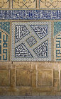 Masjed-e Jameh, Selcuk, oldest mosque in Iran, tilework on west iwan, Isfahan, Iran