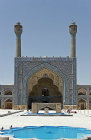 Masjed-e Jameh, Seljuk, oldest mosque in Iran, south iwan,  courtyard and ablutions fountain, Isfahan, Iran
