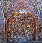 Chehel Sotun, Nader Shah at battle of Karmal, 1739, wall painting in pavilion, Isfahan, Iran