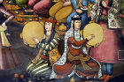 Chehel Sotun, women with tambourines, detail of wall painting in pavilion, of Shah Abbas II receiving Nadr Mohammad Khan of Turkestan, 1658, Isfahan, Iran