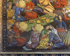 Chehel Sotun, Shah Abbas I receiving Vali Mohammad Khan of Turkestan, detail of wall painting in pavilion, Isfahan, Iran