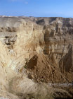 Israel Ein Gedi, Bar Kochba caves with Roman Camp above