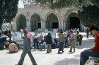 Israel, Jerusalem, Muslim men at the Ablutions fountain at the Al Aqsa Mosque