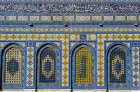 Israel, Jerusalem, the Dome of the Rock, detail of the 16th century tiles