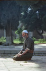 Israel, Jerusalem, Muslim praying near the Dome of the Rock