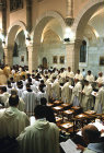 Israel, Catholic Priests at Midnight Mass, Christmas Eve at St Catherines Church Bethlehem