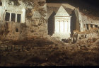 Tombs of Zachariah and Bene Hezir, floodlit, Kidron Valley, Israel