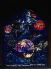 Simeon, one of the twelve tribes of Israel, 1962 stained glass by Marc Chagall, Abbell Synagogue, Hadassah Medical Centre, Jerusalem, Israel