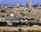Israel, Jerusalem just after sunrise, Dome of the Rock, Golden Gate and Redeemers Church
