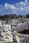 Israel, Beth Shean, fallen columns by the Temple of Dionysus