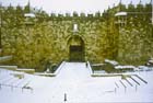 Damascus gate in the snow, Jerusalem, Israel