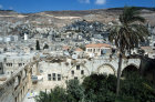 Israel, Nablus, view of the courtyard of the largest Abd al-Hadi palace, with city beyond