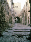 Israel, Jerusalem, stepped street off the Via Dolorosa