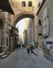 Israel, Jerusalem, the Via Dolorosa and  Ecce Homo arch built in 135AD by Hadrian