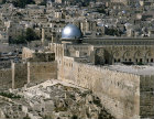 Israel, Jerusalem, the Al Aqsa Mosque and the south city walls with the excavations in the foreground