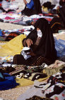 Israel, Beersheva, Bedouin market, Bedouin woman with embroidery