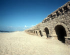 Section of high level aqueduct dating from time of Herod, seen from the south west, Caesarea, Israel