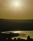 Israel, the sea of Galilee,  Bethsaida Valley just before sunset