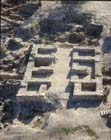 Hazor Tel, 10th century BC multi-chambered Solomonic gate, aerial view, Israel