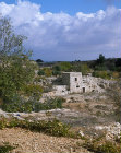 Israel, stone watch tower in vineyard near Hebron