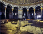 Israel, Jerusalem, the Dome of the Rock, the interior showing the sacred rock