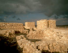 Israel, Tel Arad  in the Negev, gateway and ruins in Israelite city