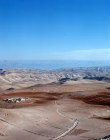 Israel, view looking south east across the Judean desert towards the Dead Sea and Moab Mountains
