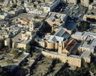 Israel, aerial view of Bethlehem, Church of The Nativity and Manger Square from the east