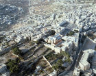 Israel, aerial view of Bethlehem, the Church of the Nativity from the north east