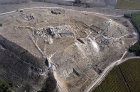 Lachish Tel, site of ancient near east city, seen from north west, aerial photograph, Lachish, Israel