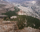 Israel, aerial view of Mount Gerizim