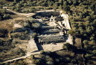 Temple  of Augustus, commissioned by Herod, aerial view from north, Sebaste, Samaria, Israel