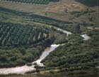 River Jordan, (Hebrew ha Yarden), south of Galilee, aerial view, Israel