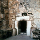 Israel, Bethlehem, the single low entrance into the Church of the Nativity that dates from the sixth century