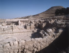 Israel, lower Herodium, view overlooking  the bath house excavations