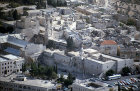 Israel, aerial of Bethlehem, the Church of the Nativity from the north west