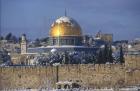 Dome of the Rock, snow-capped after snow storm, Jerusalem, Israel