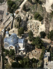 Israel, Jerusalem, aerial view of St Peter in Gallicantu Church with excavations of Caiaphas House