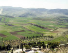 Israel, aerial view of cultivated fields in the Jezreel Valley