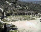 Roman forum and basilica, aerial view from south, Sebaste, Samaria, Israel