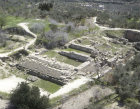 Israel, Sebaste, aerial view of excavations of Temple of Augustus, circa 30 BC